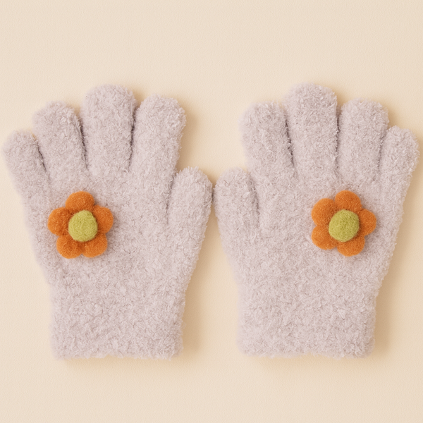 SUNSHINE BABY FLEECE GLOVES FLOWER LIGHT PURPLE