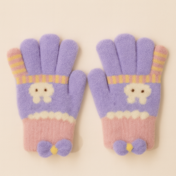 SUNSHINE BABY FLEECE GLOVES BUNNY PURPLE
