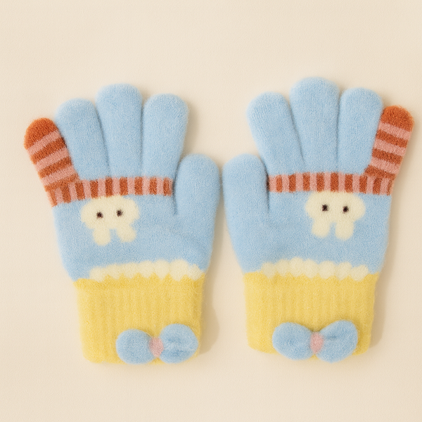 SUNSHINE BABY FLEECE GLOVES BUNNY BLUE