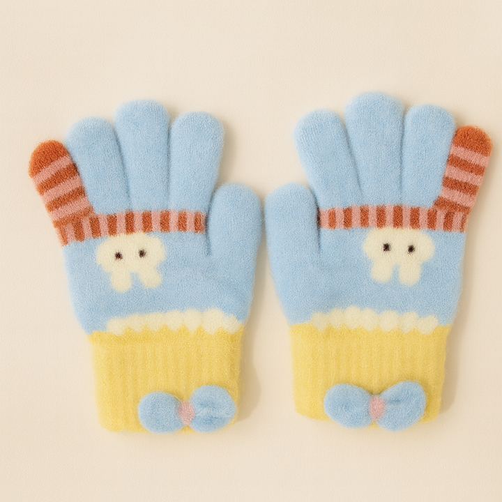 SUNSHINE BABY FLEECE GLOVES BUNNY BLUE