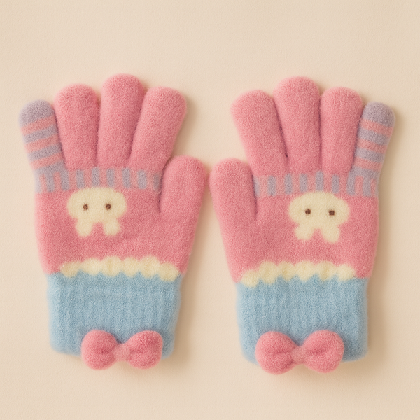 SUNSHINE BABY FLEECE GLOVES BUNNY PINK