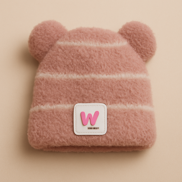 SUNSHINE BABY WOOLEN WARM CAP W PEACH