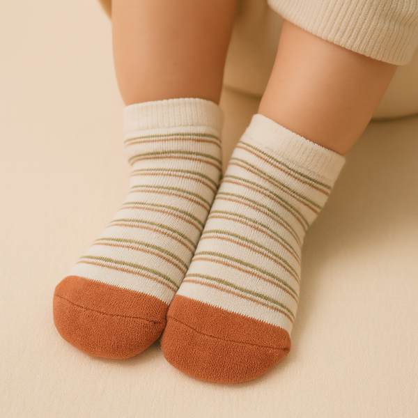 SUNSHINE BABY SOCKS STRIPES WHITE(BADUMAO)