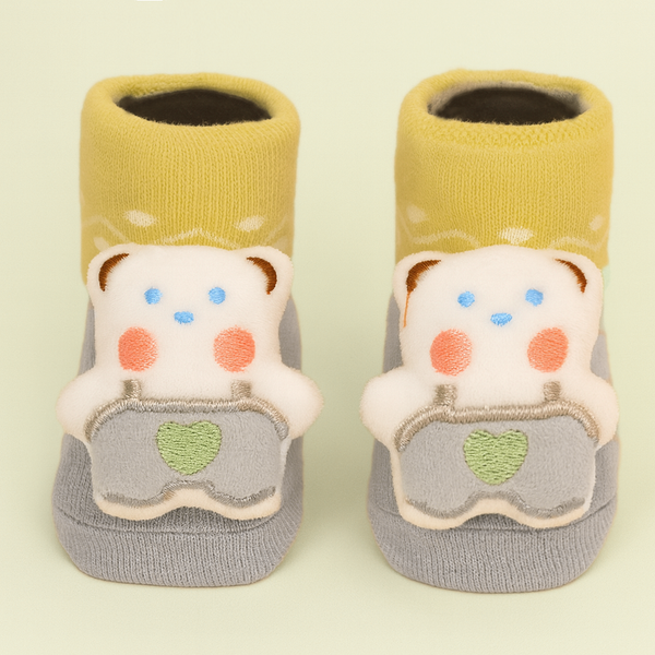 SUNSHINE BABY BOOTIES BEAR GREY SUNNY STAR
