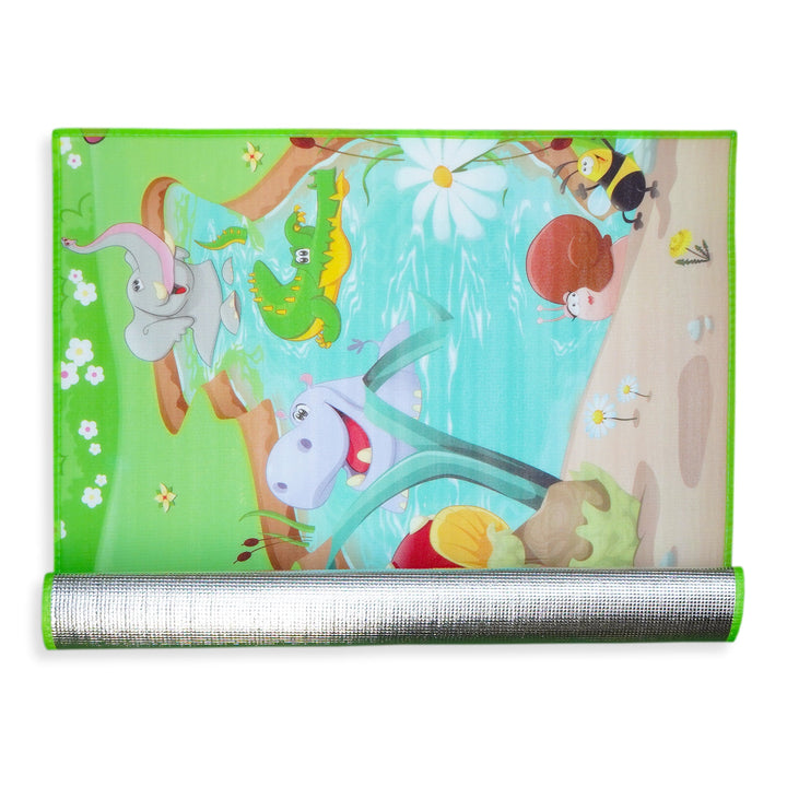 BABY FOAM PLAY MAT WATERPROOF  JUNGLE ANIMALS GREEN (50" X 36" INCH) - SUNSHINE