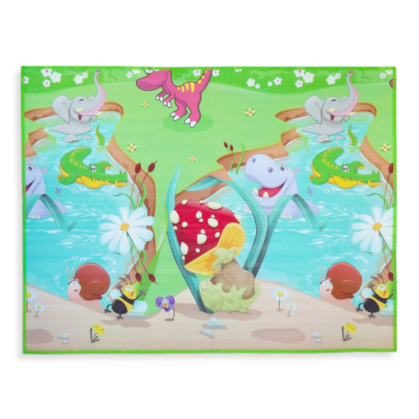 BABY FOAM PLAY MAT WATERPROOF  JUNGLE ANIMALS GREEN (50" X 36" INCH) - SUNSHINE