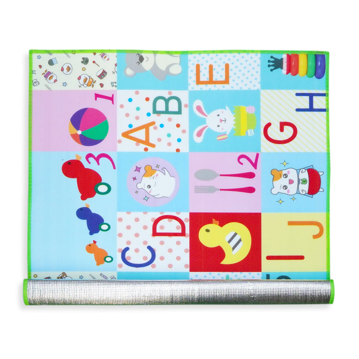 BABY FOAM PLAY MAT WATERPROOF  MULTI LETTERS GREEN  (50" X 36" INCH) - SUNSHINE