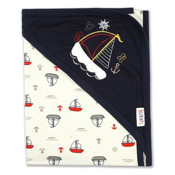 Baby Wrapping Sheet Boat Navy Blue - Sunshine