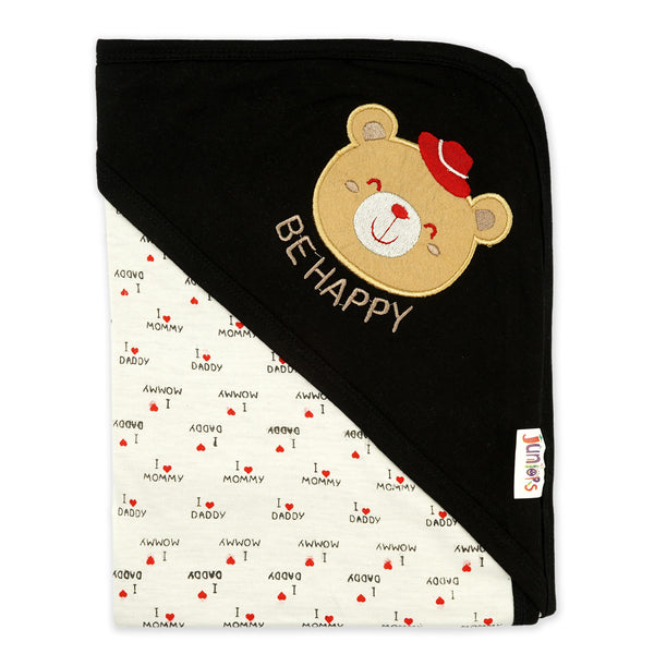 Baby Wrapping Sheet Be Happy Bear Black - Sunshine