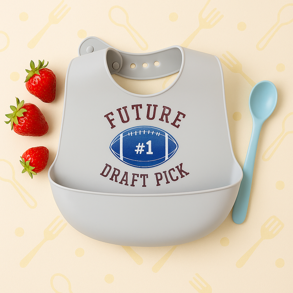 Baby Plastic Bib With Pocket Grey - Sunshine