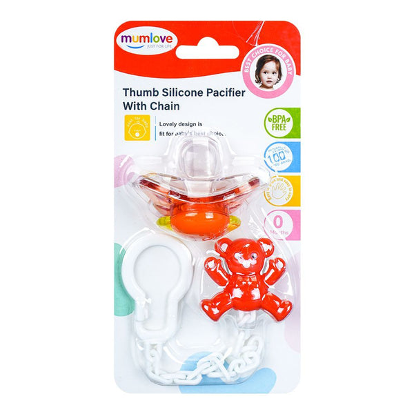 SUNSHINE BABY PACIFIER WITH HOLDER BEAR RED
