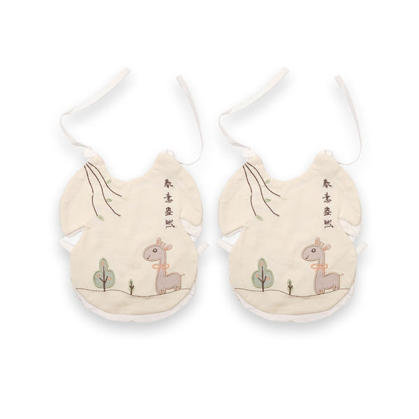 BABY PACK OF 2 APRON BIB OFF WHITE - SUNSHINE