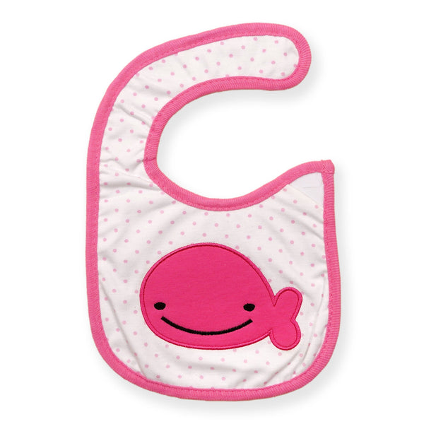 SUNSHINE BABY BIB WHALE PINK