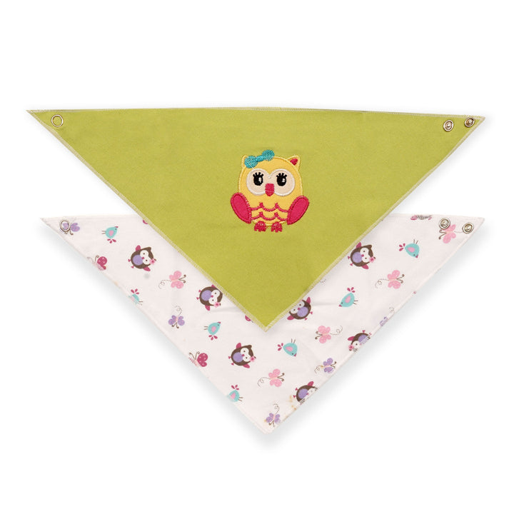 SUNSHINE BABY BANDANA BIB PACK OF 2 MULTI CHARACTER GREEN