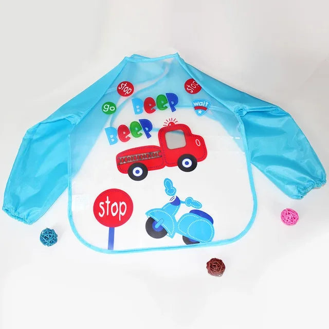 SUNSHINE BABY APRON BIB BEEP BEEP BLUE