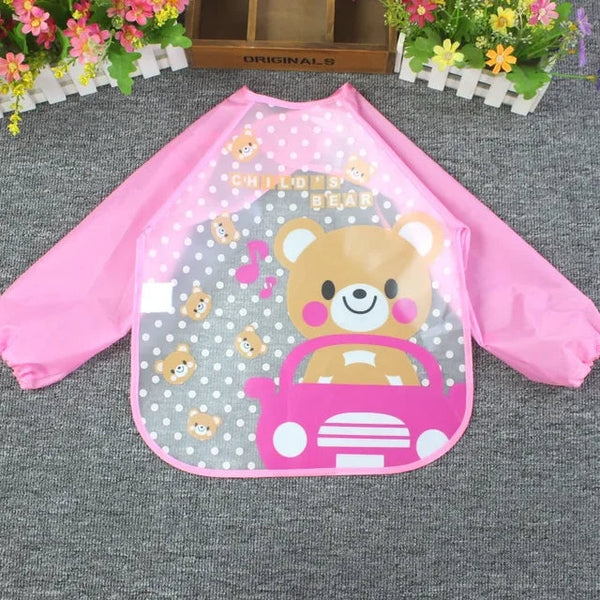 SUNSHINE BABY APRON BIB BEAR PINK