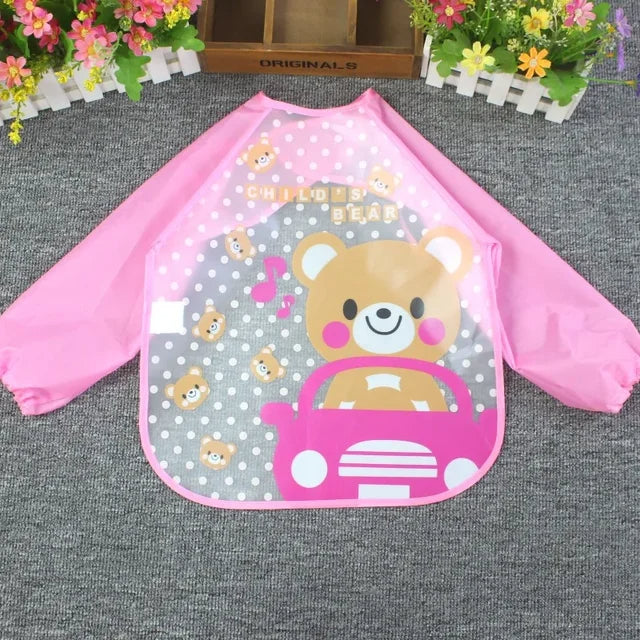 SUNSHINE BABY APRON BIB BEAR PINK