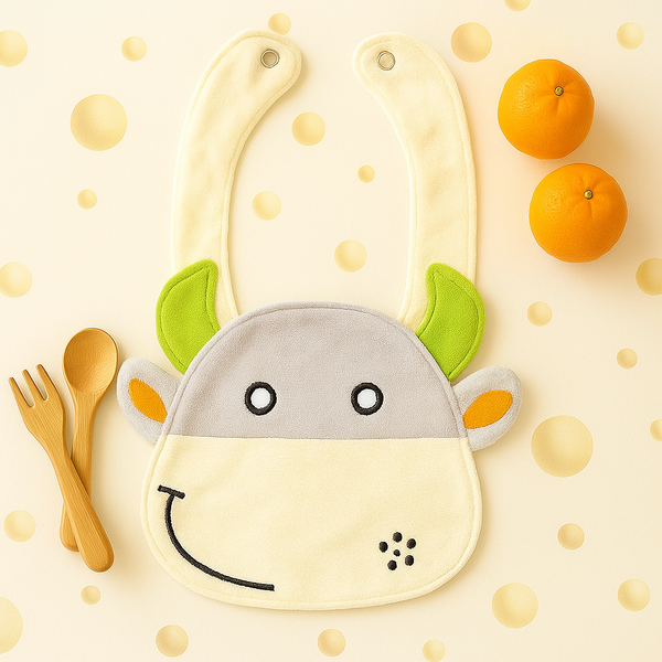 Baby Character Bib Cow Green - Sunshine