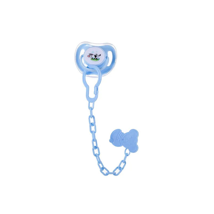 SUNSHINE BABY PACIFIER WITH CHAIN BLUE (8015)