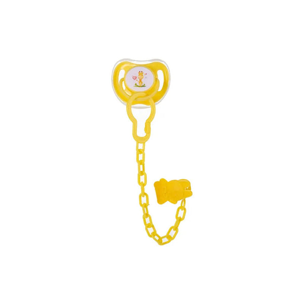 SUNSHINE BABY PACIFIER WITH CHAIN YELLOW (8015)