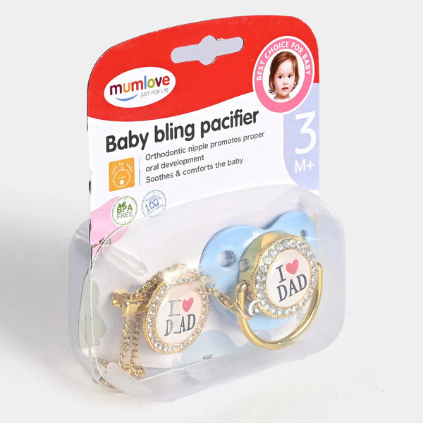 SUNSHINE BABY GOLDEN PACIFIER I LOVE DAD BLUE (MUMLOVE)