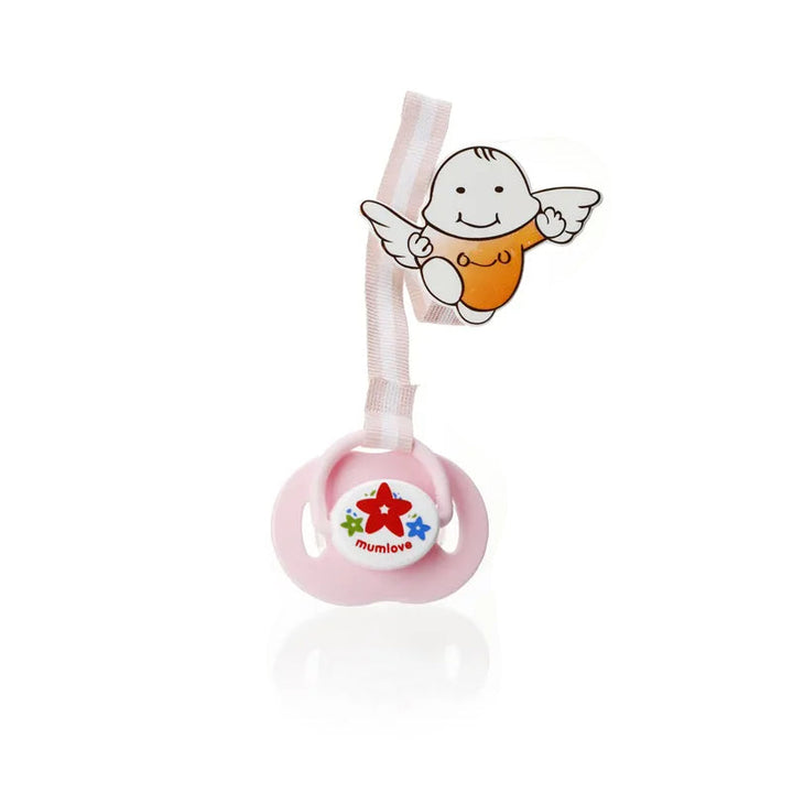 SUNSHINE BABY PACIFIER WITH CHAIN MUMLOVE PINK