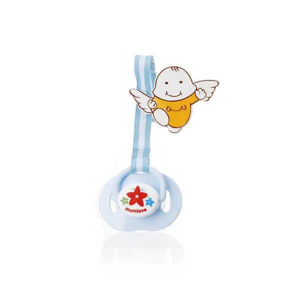 SUNSHINE BABY PACIFIER WITH CHAIN MUMLOVE BLUE