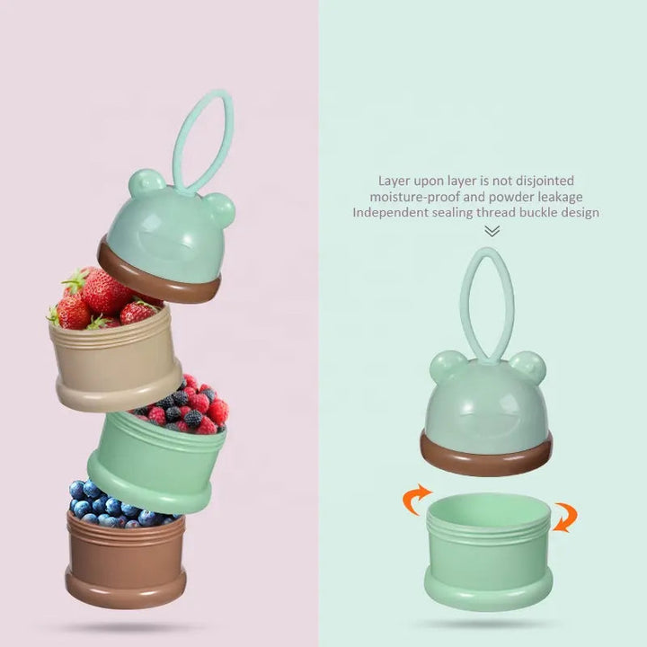 SUNSHINE BABY MILK CONTAINER 3 PCS MULTI PEACH