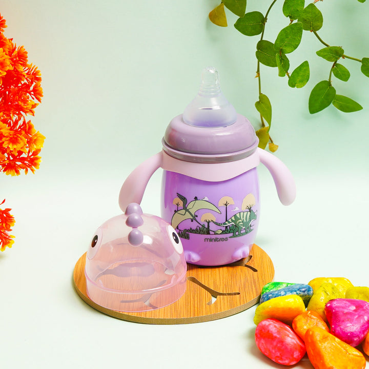SUNSHINE BABY FEEDER DINOSAUR PURPLE 210ML