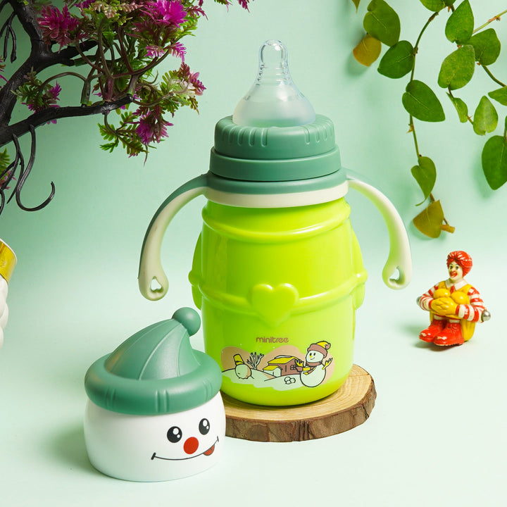 SUNSHINE BABY FEEDER SNOW MAN GREEN 330ML