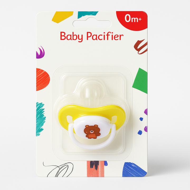 SUNSHINE BABY PACIFIER MULTI CHARACTER YELLOW 8018