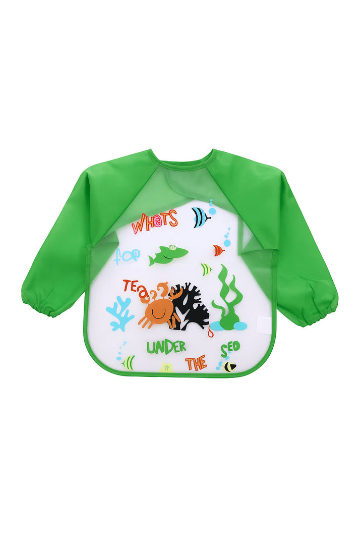 SUNSHINE BABY APRON BIB SEA ANIMALS GREEN