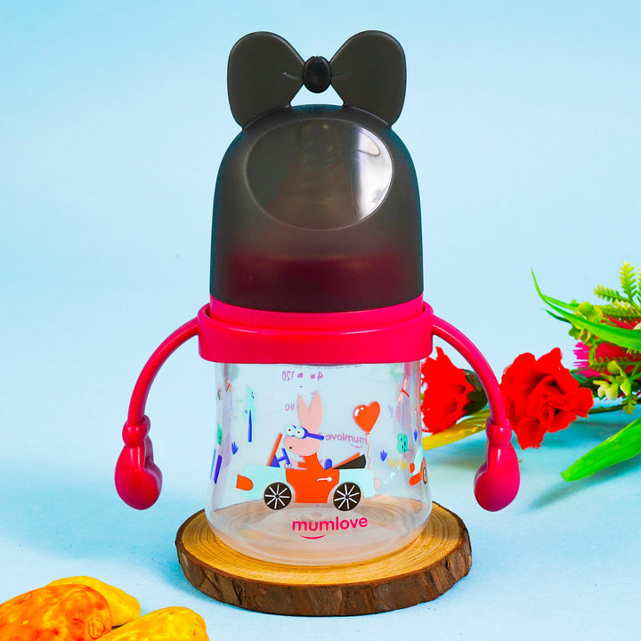 SUNSHINE BABY FEEDER BOWKNOT PINK 150ML MUMLOVE (SVB-1-H)