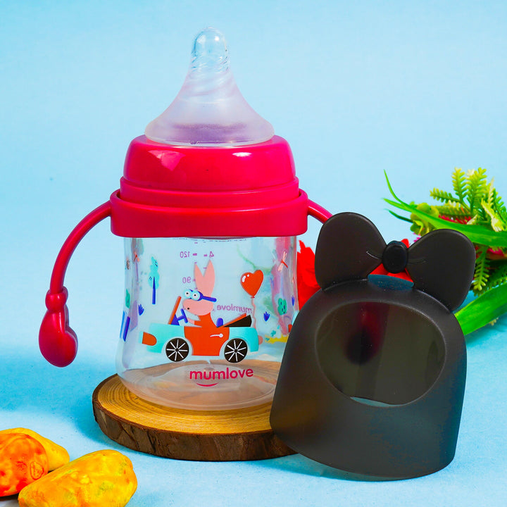 SUNSHINE BABY FEEDER BOWKNOT PINK 150ML MUMLOVE (SVB-1-H)