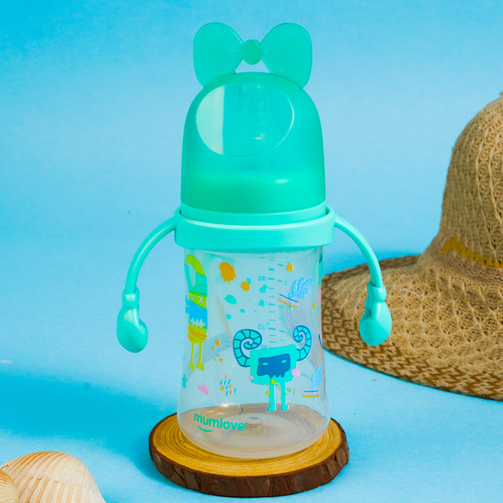 SUNSHINE BABY FEEDER BOWKNOT GREEN 240ML MUMLOVE (SVB-2-H)