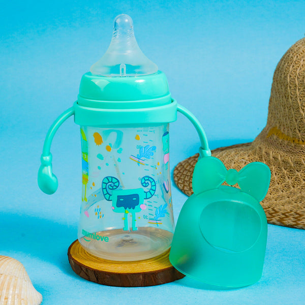 SUNSHINE BABY FEEDER BOWKNOT GREEN 240ML MUMLOVE (SVB-2-H)