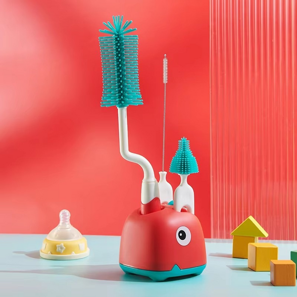 SUNSHINE BABY 4 PCS FEEDER CLEANING BRUSH SET DINO RED (837)