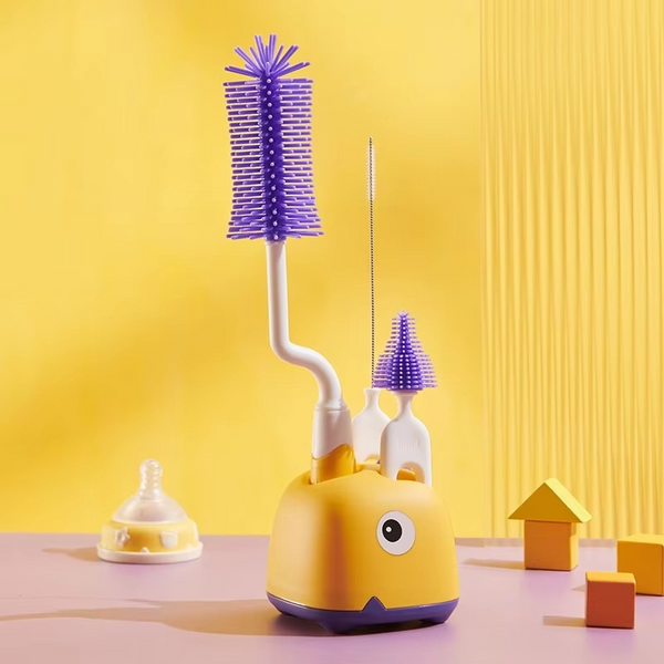 SUNSHINE BABY 4 PCS FEEDER CLEANING BRUSH SET DINOYELLOW (837)