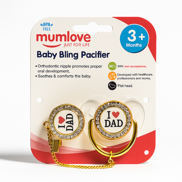 SUNSHINE BABY GOLDEN PACIFIER I LOVE DAD  (MUMLOVE)