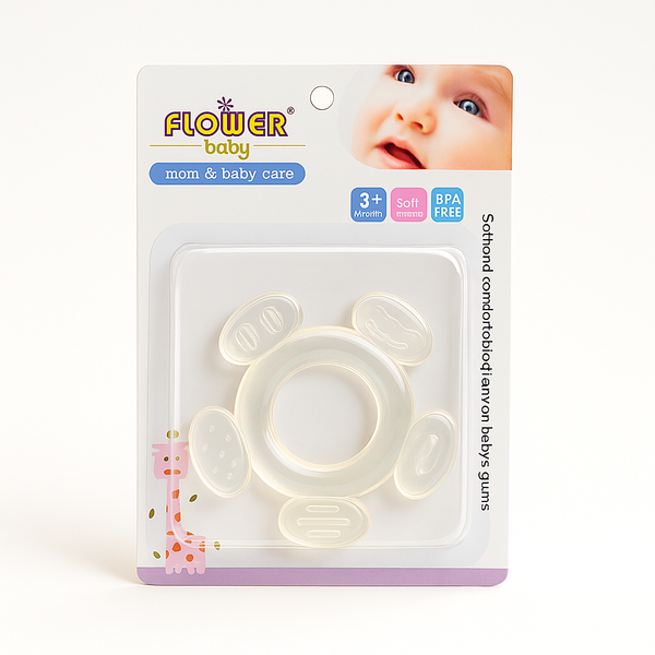 SUNSHINE BABY SOFT TEETHER TRANSPARENT CIRCULAR RINGS