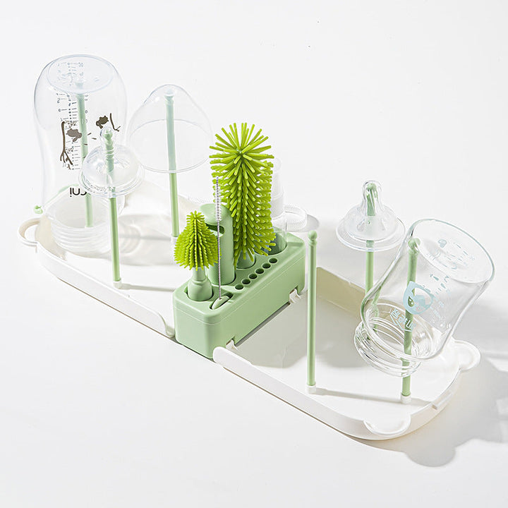 SUNSHINE PORTABLE BOTTLE BRUSH 5 PCS SET BEAR GREEN