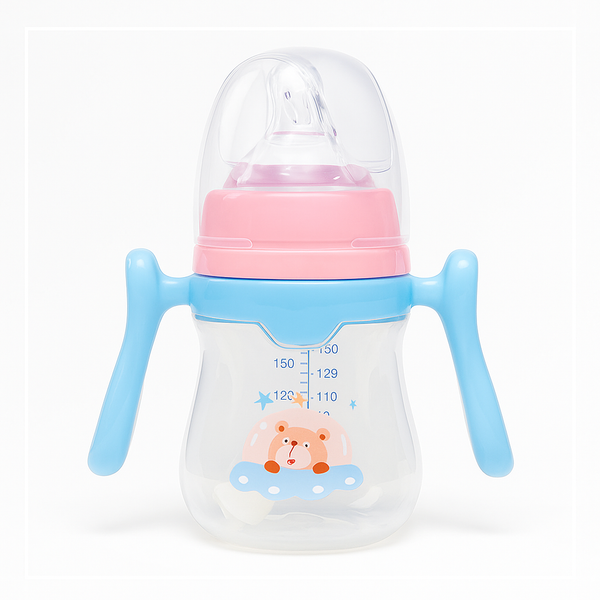 SUNSHINE BABY FEEDER LIGHT BLUE & PINK 180ML CALIBER 6082