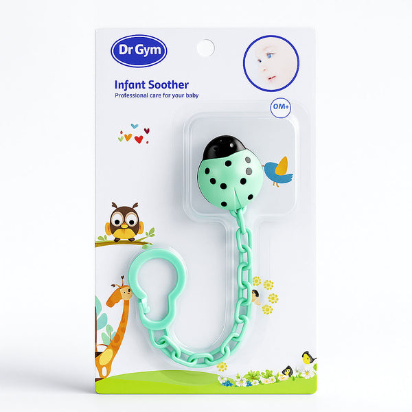SUNSHINE BABY PACIFIER & SOOTHER LADYBIRD SEA GREEN  (DR GYM DG-1125)