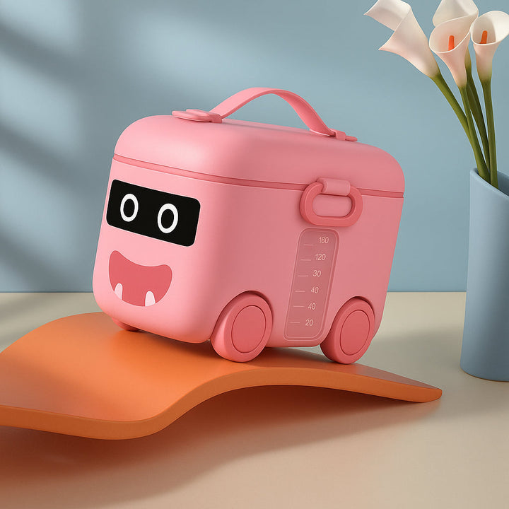 SUNSHINE PORTABLE MILK CONTAINER SCHOOL BUS PINK (FISH)