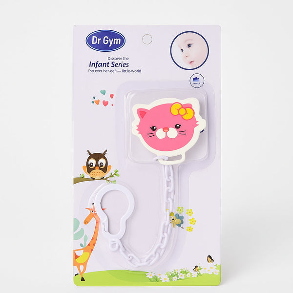 SUNSHINE BABY PACIFIER HOLDER CAT PINK DG-1125