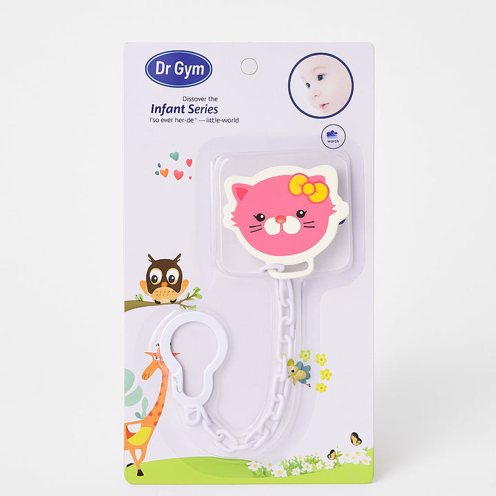 SUNSHINE BABY PACIFIER HOLDER CAT PINK DG-1125