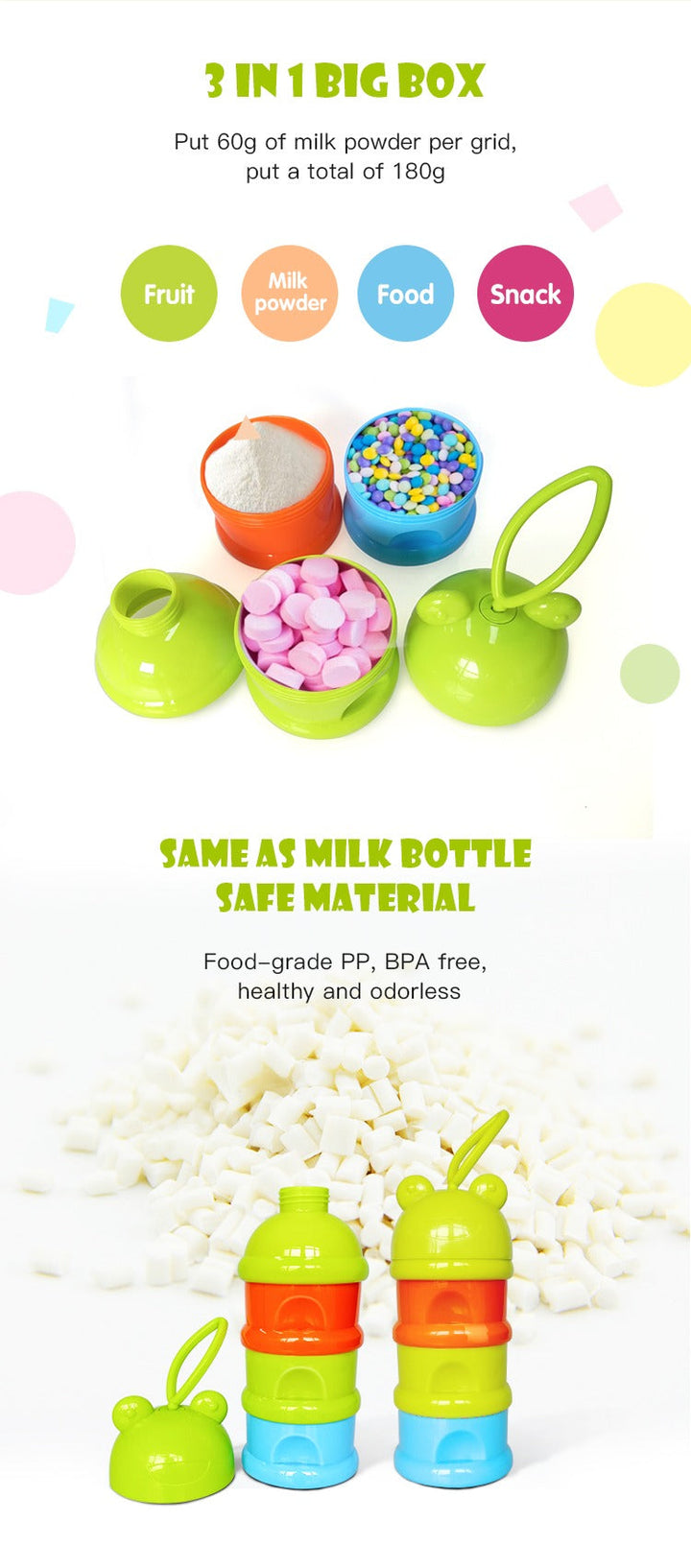 SUNSHINE BABY MILK CONTAINER 3 PCS PEACH (MUM LOVE)