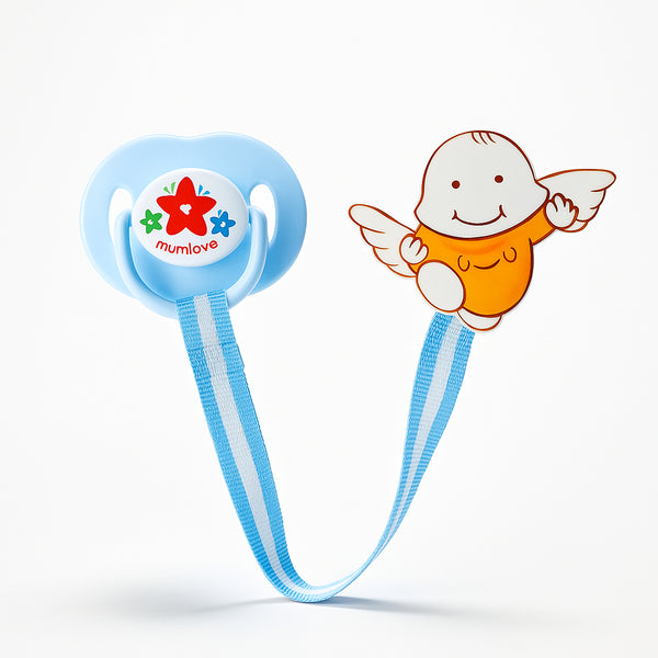 Baby Pacifier With Chain Blue - Sunshine