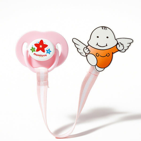 Baby Pacifier With Chain Pink - Sunshine