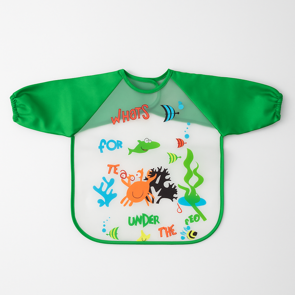 SUNSHINE BABY APRON BIB FISHES GREEN